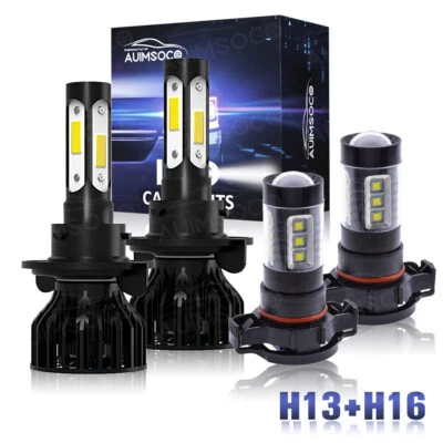 Faro LED de 4 lados H13 haz alto bajo + 5202 bombilla antiniebla para GMC Yukon XL 1500 2007-2014 Foto 1 de 4