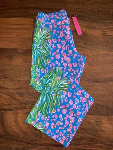 Lilly Pulitzer LARGE Turquoise Shore I SPY BAL HARBOUR PANTS Palazzo WideLeg NWT - Picture 1 of 4