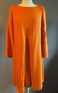 Howard S Hirsh Vintage 60s Orange Linen Dress - Size M/L - Picture 1 of 4
