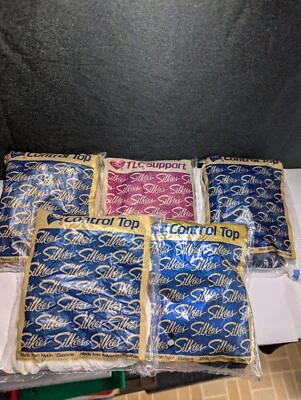 НОВЫЙ СТАРЫЙ ЗАПАС ЛОТ ИЗ 5 ШЕЛКОВЫХ ТРУСИКОВ ШЛАНГ БОЛЬШОЙ ЧЕРНЫЙ СИНИЙ ГОЛАЯ БЕЛЫЙ NO. 2A - Изображение 1 из 4