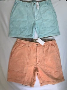 2 Territory Ahead Corduroy Shorts NWT Men's XL Peach and Blue Retro 90’s Washabl - Picture 1 of 10