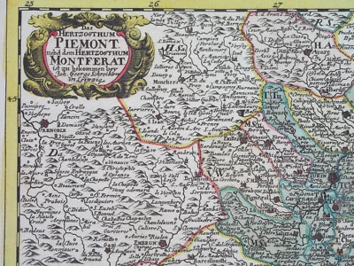 1749 nice ORIGINAL MAP ITALY PIEDMONT COTE D'AZUR FRANCE TURIN NICE LIGURIA - Image 1 of 4