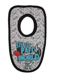 Port Adelaide Power Official AFL Team Colour Logo 2 Pack Baby Infant Feeder Bibs - Picture 1 of 2