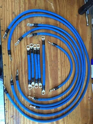 EZGO TXT Series 36V 2 Gauge Welding Wire Blue Battery Cable HD Tinned Copper Lug