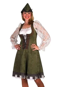 Kleid Robin Hood kurz grün mit Gürtel und Hut Karneval Fasching Kostüm Damen - Bild 1 von 1