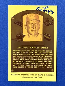 AL LOPEZ SIGNED NATIONAL BASEBALL HOF PLAQUE POSTCARD CHICAGO WHITE SOX PSA - Picture 1 of 4