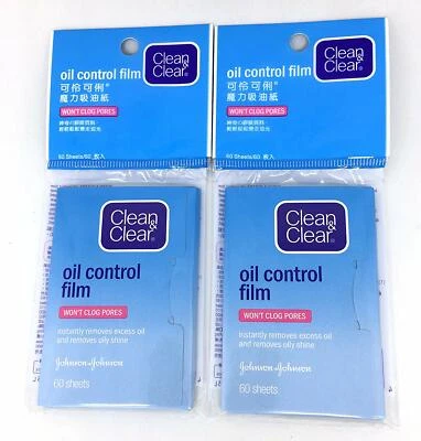 Clean and Clear Oil Control 60 Silky Blotting Paper Film Johnson & Johnson x 2  - Image 1 of 4