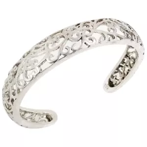 Vintage USA elegant sterling silver pierced scrolling open cuff bracelet - Picture 1 of 6