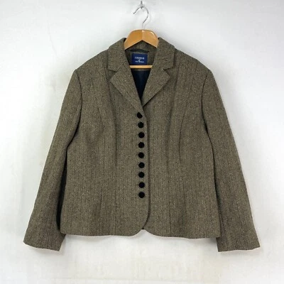 Cousins Tweed Jacket Womens 14 Brown Herringbone Short Country Hacking Blazer - Image 1 of 4