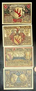 1921 Alemania FORST 10 20 25 50 Phennig billete/juego de dinero de emergencia - Imagen 1 de 2