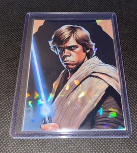 Luke Skywalker Star Wars Custom Holofoil Refractor Card - Picture 1 of 4