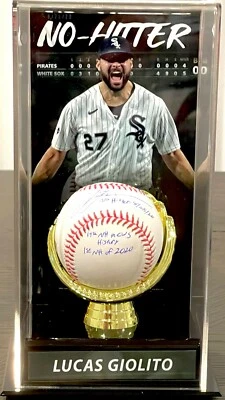 LUCAS GIOLITO ASSINADO À MÃO INSCRITO NO HITTER BEISEBOL COM ESTOJO FANÁTICOS CERTIFICADO DE AUTENTICIDADE LE - Imagem 1 de 4