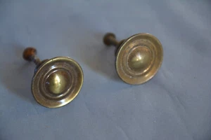 EDLES PAAR ANTIKE VINTAGE MESSINGBESCHICHTETE KOMMODE SCHREIBTISCH SCHUBLADENKNÖPFE (V117) - Bild 1 von 5