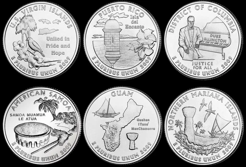 2009 WASHINGTON DC AND US TERRITORIES QUARTER 6 COIN SET UNCIRCULATED Cover