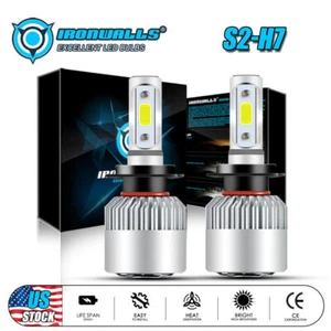 IRONWALLS H7 LED 6000K White High/Low Beam Headlight Conversion Kit Light Bulbs - Picture 1 of 12
