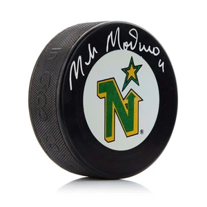 Mike Modano Minnesota North Stars Signed Hockey Puck - Picture 1 of 1