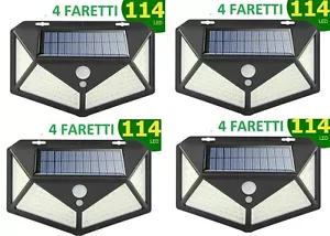 4 PEZZI FARETTI 114 LED FARO CON SENSORE DI MOVIMENTO LUCE LED LAMPIONE ESTERNO - Foto 1 di 8