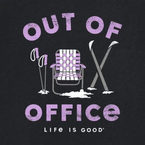 Life Is Good LS Shirt Crusher Tee OUT OF OFFICE Ski Skifahren Schnee Brust 44 Damen L - Bild 1 von 4