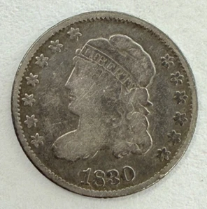 1830 Capped Bust Silver Half Dime - Picture 1 of 2