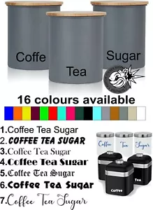 Coffee Tea Sugar Jar Labels Kitchen Decals Adhesive Canisters Stickers - Picture 1 of 4