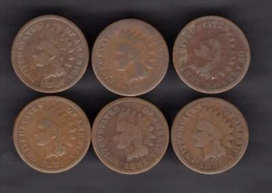 Centavos cabeza india 1885 (6 monedas) - Imagen 1 de 1
