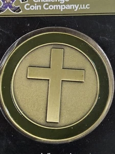 UNITED STATES MILITARY FULL ENGRAVED SOLDIERS PRAYER CROSS CHALLENGE COIN 1.75" - Picture 1 of 2