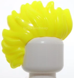 Lego Neon Yellow Minifigure Hair Mohawk Wide and Wavy - Picture 1 of 3