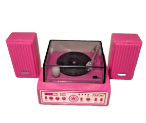 VTG Barbie Wind Up 1987 Record Player & Speakers Action Accents TESTED WORKS - Picture 1 of 4