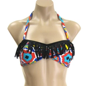 COSTUME DA BAGNO DONNA POINT CONCEPTION FRANGE FASCIA TOP "HAPPY TRAILS" HBU TF08 - Foto 1 di 2
