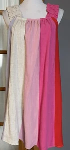 Jodifl Women’s Linen Blend Dress Sz S Pink Beige Colorblock Ruffled Strap - Picture 1 of 11