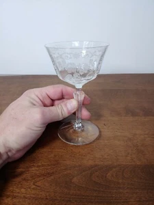 FOSTORIA ELEGANTES GLAS KRISTALL MIDNIGHT ROSE 5 5/8" HOCH SHERBERT COUPE - Bild 1 von 6