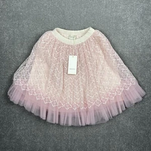 Gonna Gucci ricamata rosa chiaro logo GG ghirlanda bambina tulle taglia 8 anni M-L - Foto 1 di 11
