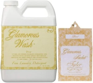 Tyler Candle Glamorous Wash Diva Laundry Detergent 128oz w/Diva Sachets Bundle - Picture 1 of 3
