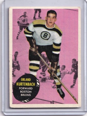 1961-62 TOPPS HOCKEY ORLAND KURTENBACH ROOKIE #15 BRUINS EX - Image 1 of 2