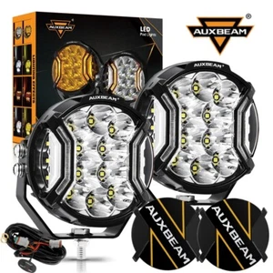 AUXBEAM 5 pulgadas LED Pods luces de conducción luces laterales dobles blanco ámbar DRL + cubierta - Imagen 1 de 12