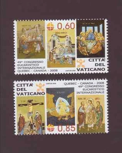 Coppia francobolli "49° Congresso Eucaristico" - Nuovi - 2008 - Vaticano - Foto 1 di 1