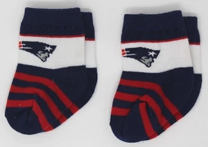 New England Patriots NFL FBF Baby Quarter 1/4 Socks *Infant Size *2 Pairs* - Picture 1 of 2