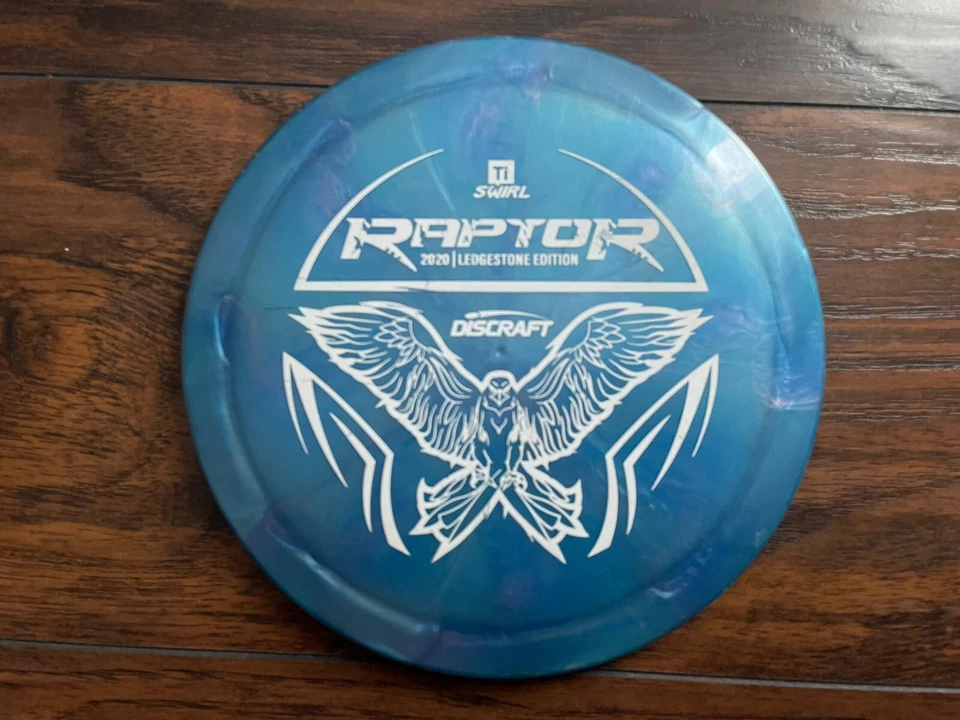 Discraft Ti Swirl 2020 Ledgestone Edition Raptor Blue Fairway Driver No Ink 175g - Image 1 of 4