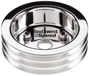 NEW SWS BBC POLISHED BILLET CRANKSHAFT PULLEY,SHORT WATER PUMP,3 V-BELT GROOVES - Picture 1 of 1