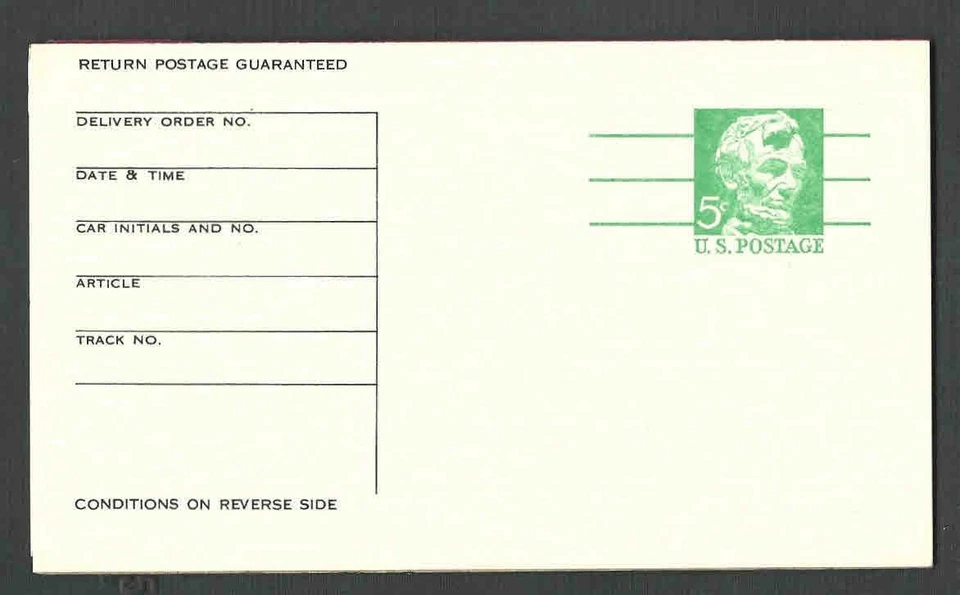Ca 1968 SOUTHERN PACIFIC TRANS CO 5 CARDS W/CARBON IN BOOKLET, SEE INFO - Image 1 of 1