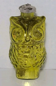 Owl Mercury Glass Ornament Kugel Style Yellow/Green Christmas Halloween 4" - Picture 1 of 10