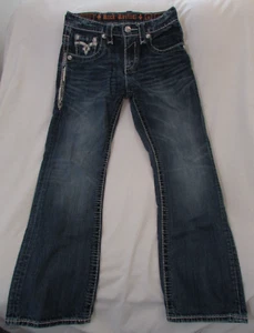 Mens "Rock Revival" Size 30 (W30/L30.5) Blue, Distressed, Carl Boot Jeans - Picture 1 of 19