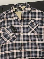 Plaid Button Down Shacket Mens Large Sherpa Lined by Weatherproof Shirt Jacket