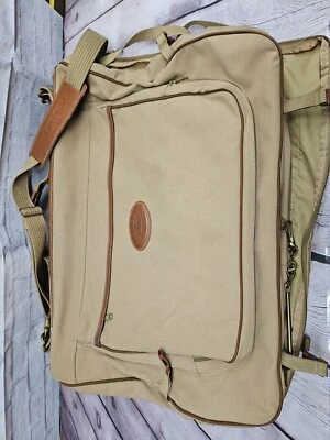 Ford Eddie Bauer Edition Folding Garment Bag Canvas Leather  Good Used condition - Image 1 of 4