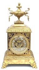 Bronze Ornate Ormolu Cubed Shaped Mantel Clock – 8 Day Striking 1890 Art Antique