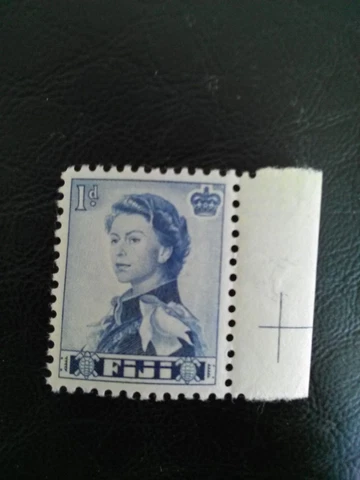 FIJI MNH STAMP 1954-6 QE11 1d TURQUIOSE - BLUE SG281 Cover