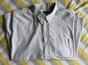 Light cotton-blend checkered men shirt Size 44 M - Picture 1 of 2