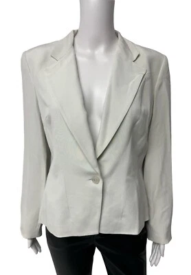 Blooming Dale's Women's Light Mint One Button Collared Blazer Size 12P - Image 1 of 4