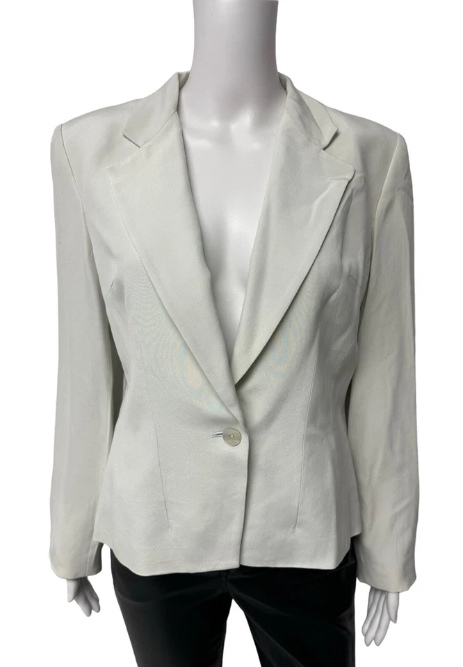 Blazer Blooming Dale para mujer claro como nuevo con cuello de un botón talla 12P Foto 1 de 4