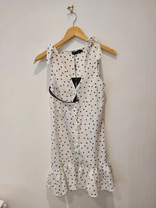 White polkadot spot Button shirt dress NWT size 6 - Picture 1 of 6